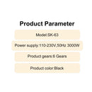 6-Level Professional Hair Dryer Salon Industrial Grade Quick Drying High Temperature Hair Styling Tool Barbecue for Home