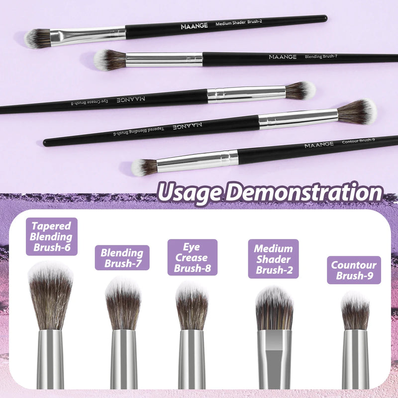 MAANGE 5PCS Detail Makeup Brushes Kit Concealer Brush Eyeshadow Soft Bristles Shader Brush Facial Cosmetic Beauty Makeup Tools