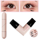 Sello delineador de ojos giratorio integrado, negro, marrón, doble punta, plantilla de ala de delineador de ojos DIY, resistente al agua, a prueba de manchas, bolígrafo líquido de ropa larga