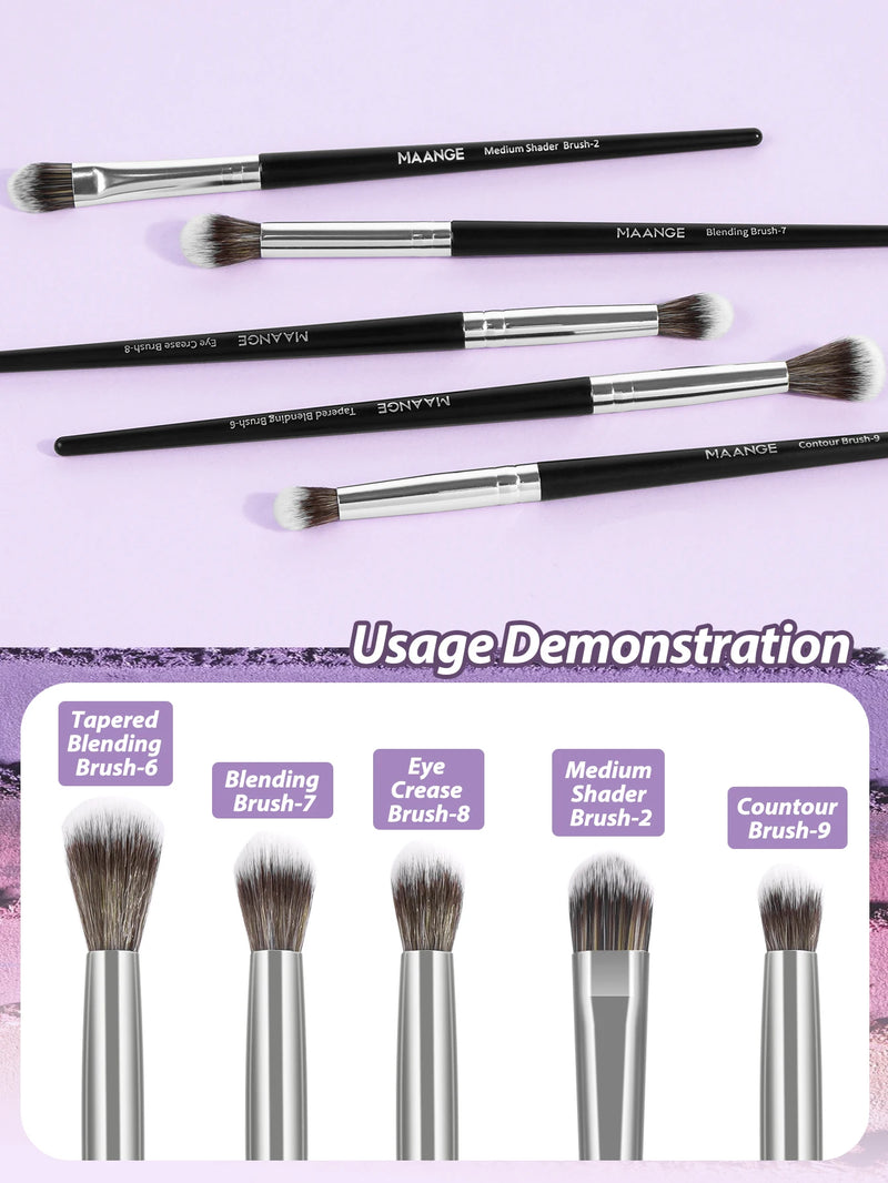 MAANGE 5PCS Detail Makeup Brushes Kit Concealer Brush Eyeshadow Soft Bristles Shader Brush Facial Cosmetic Beauty Makeup Tools