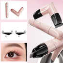 Sello delineador de ojos giratorio integrado, negro, marrón, doble punta, plantilla de ala de delineador de ojos DIY, resistente al agua, a prueba de manchas, bolígrafo líquido de ropa larga